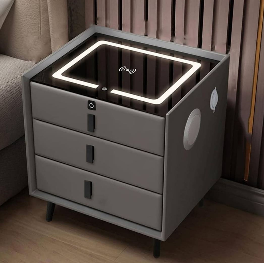 MESA DE NOCHE SMART 3 CAJONES CON BLUETOOTH